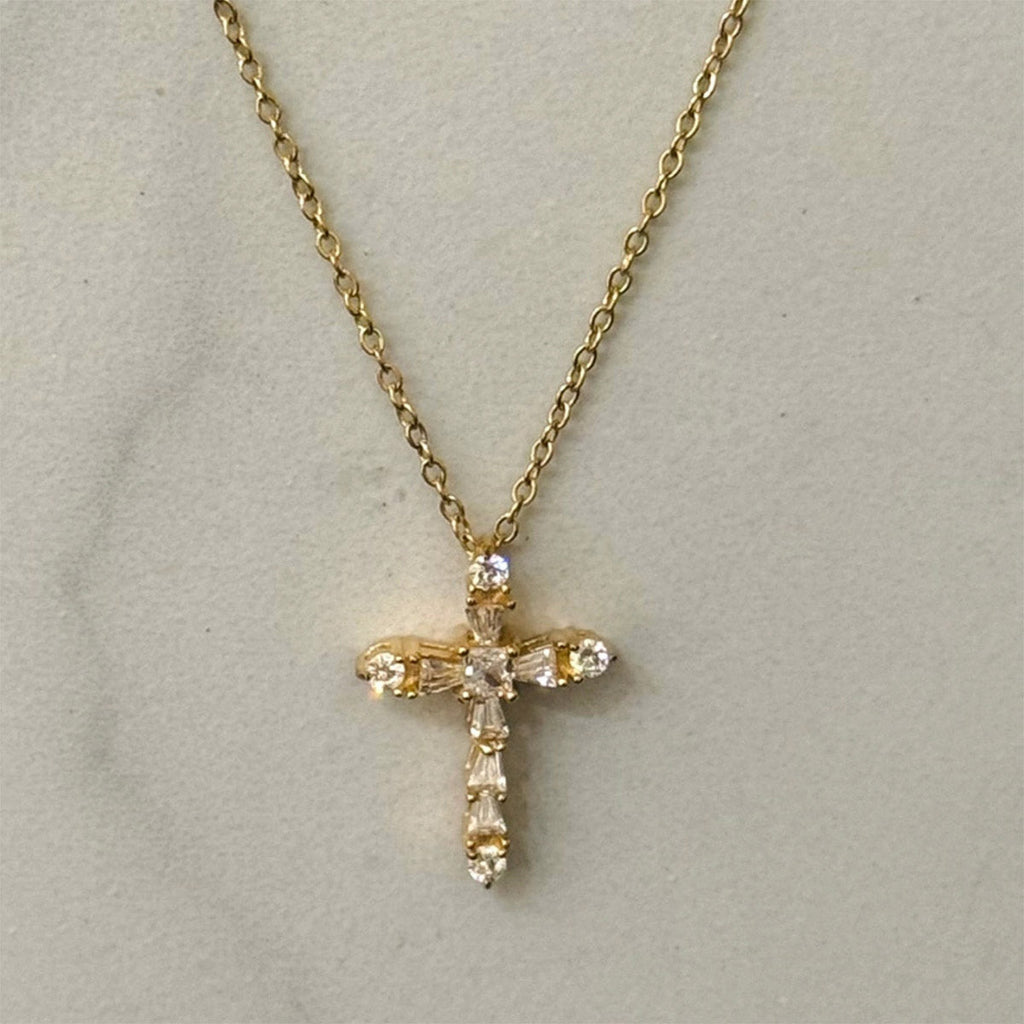 Collier croix Shalom – Acier inoxydable Plaqué Or - Bijoux Croix