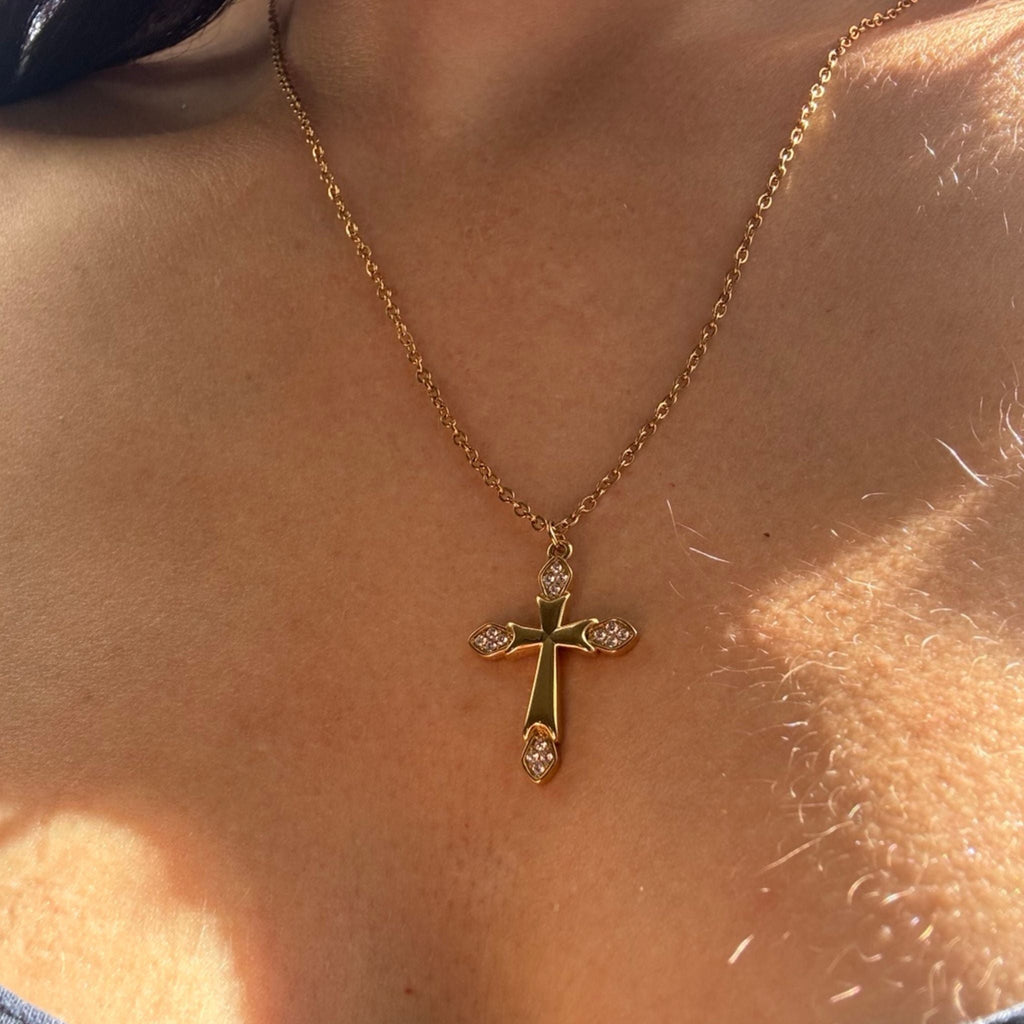 Collier Croix Zircons - Bijoux Croix