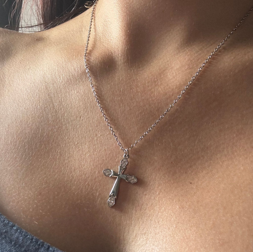 Collier Croix Zircons - Bijoux Croix