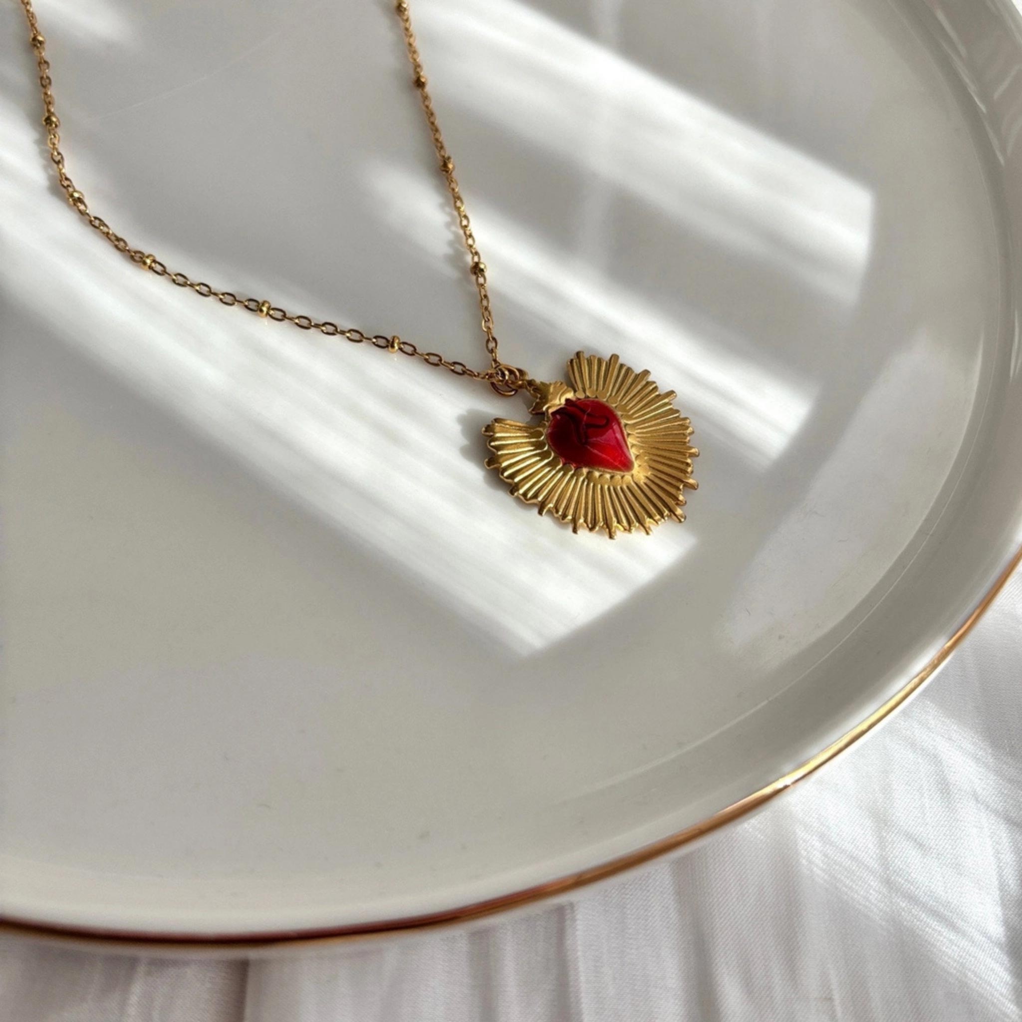 Collier flamboyant - Acier Inoxydable - Bijoux Croix