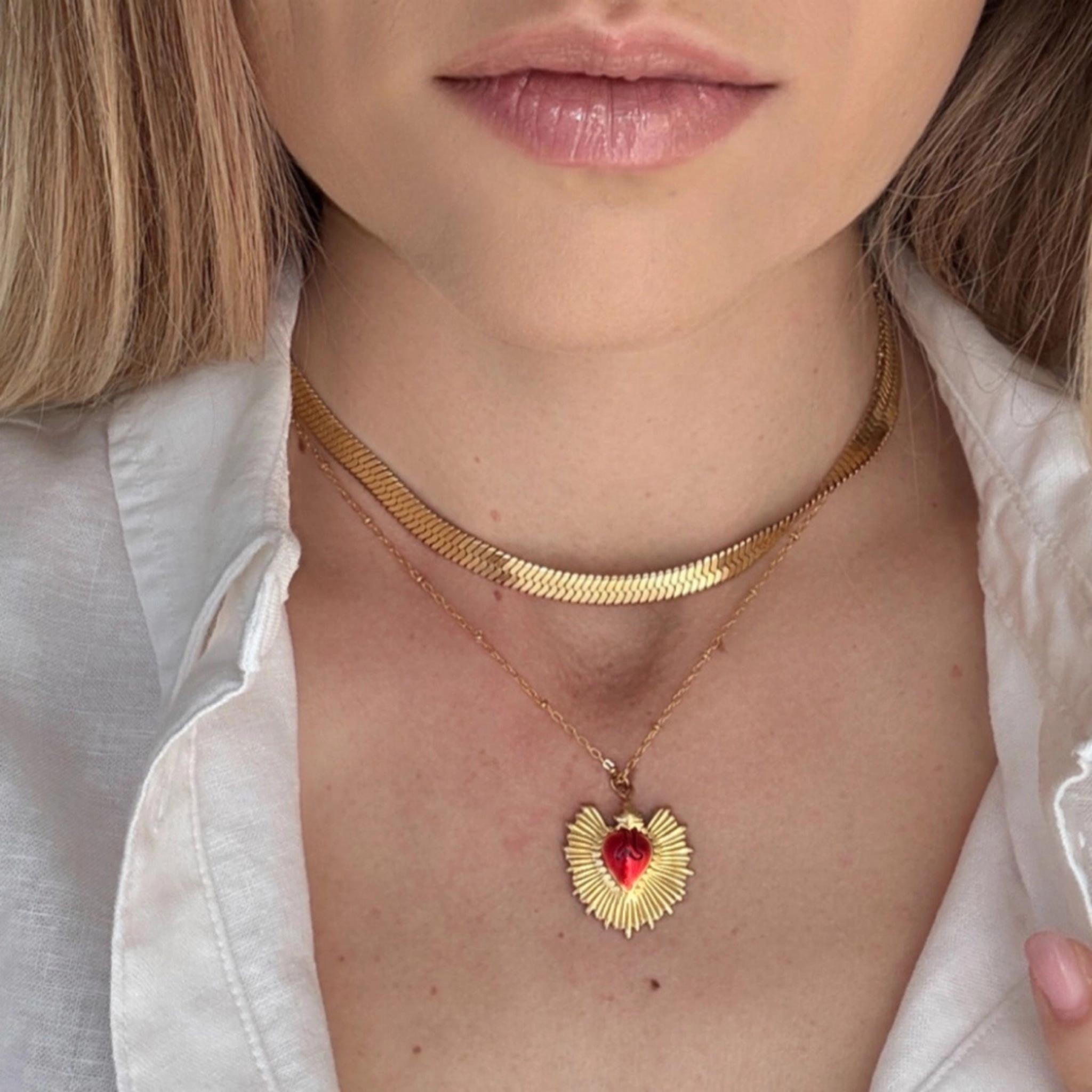 Collier flamboyant - Acier Inoxydable - Bijoux Croix