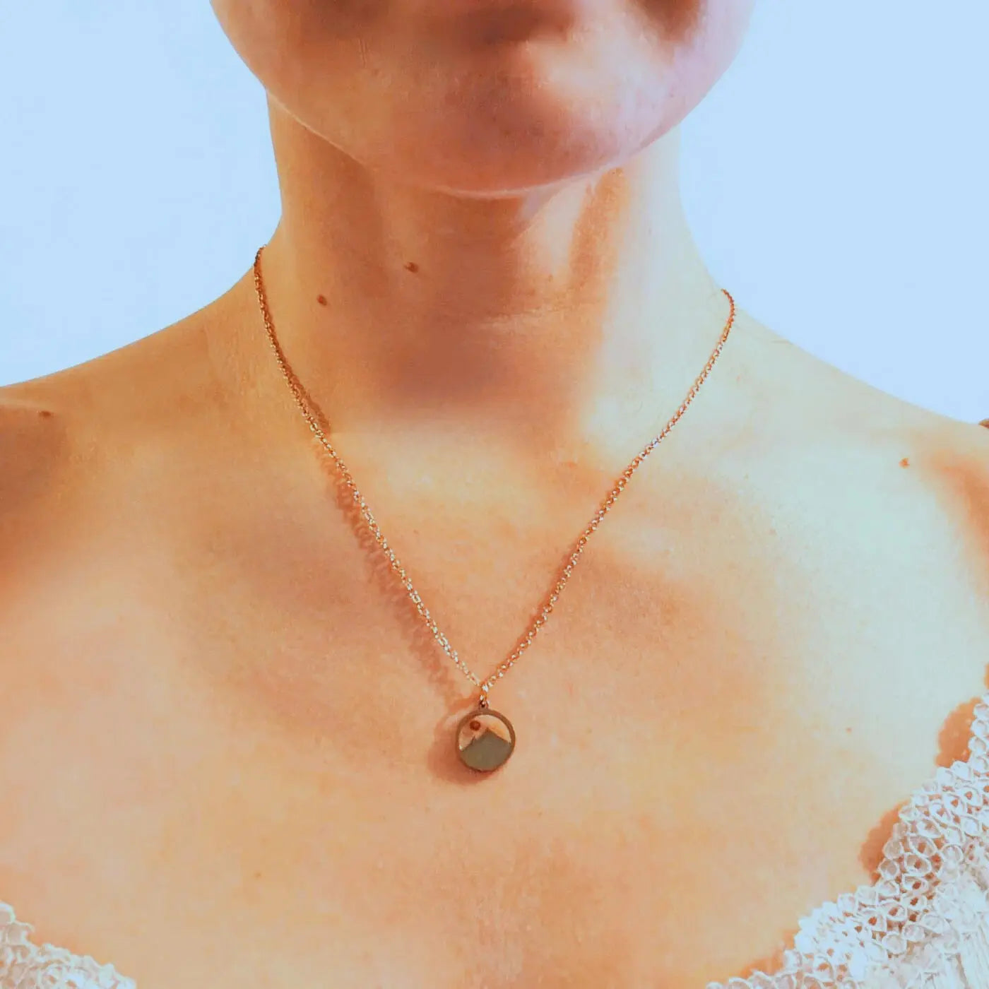 Collier Graine de Moutarde montagne or rose