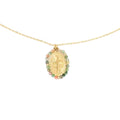 Collier Médaille Religieuse Agate - Acier inoxydable - Bijoux Croix