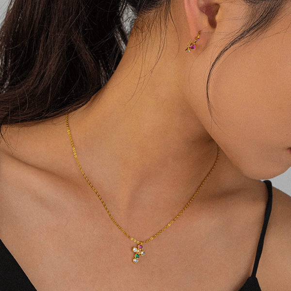 Collier multicolore Joseph Argent Plaqué Or - Vue secondaire