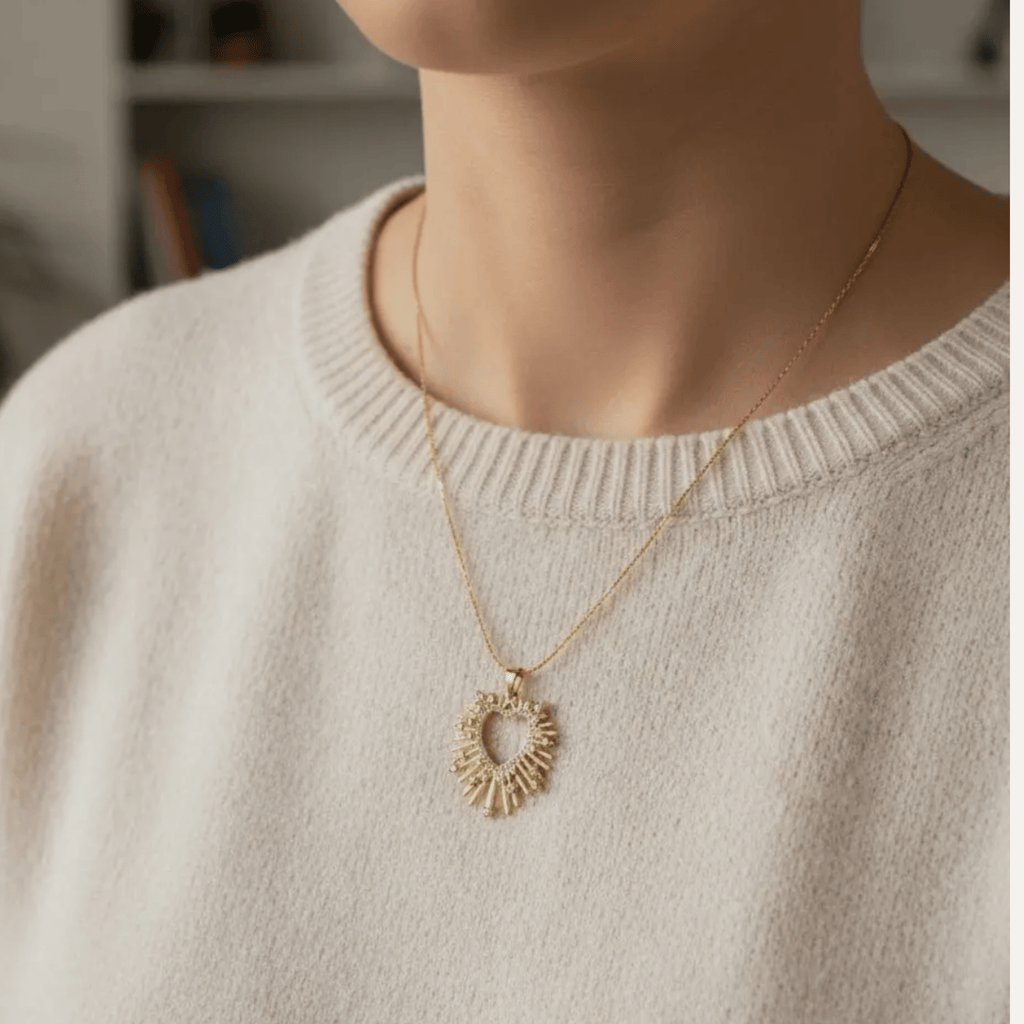Collier rayonnant – Cœur Sacré - Bijoux Croix