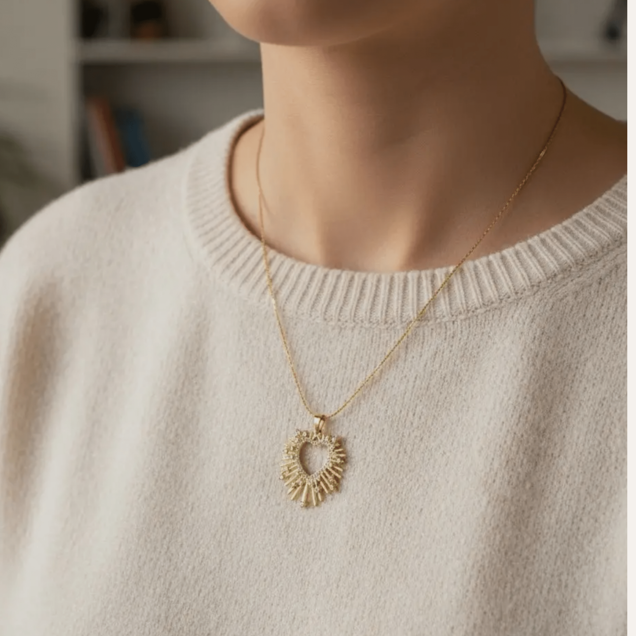 Collier rayonnant – Cœur Sacré - Bijoux Croix