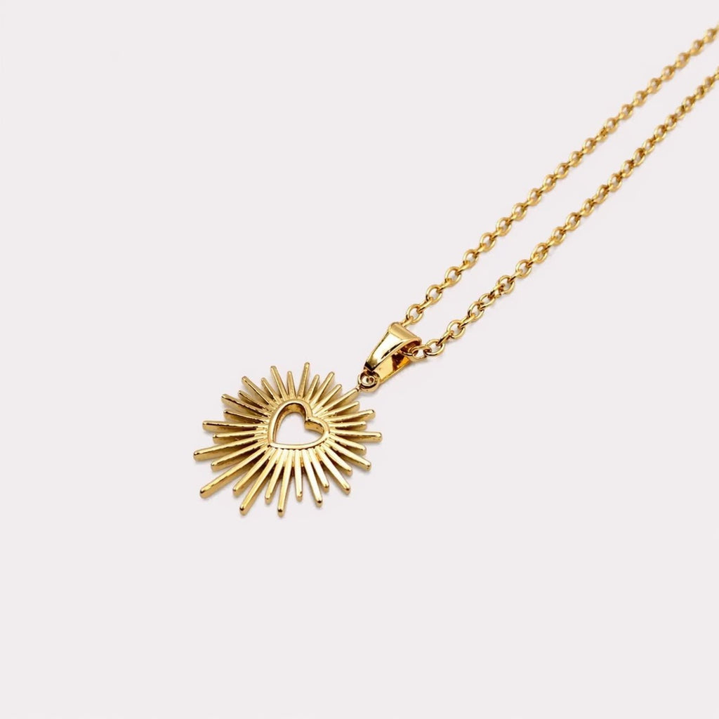 Collier Sacré - Cœur - Acier inoxydable Plaqué Or - Bijoux Croix