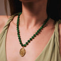 Collar Vierge de Guadalupe - Agate y Chapado Oro - Bijoux Cruz