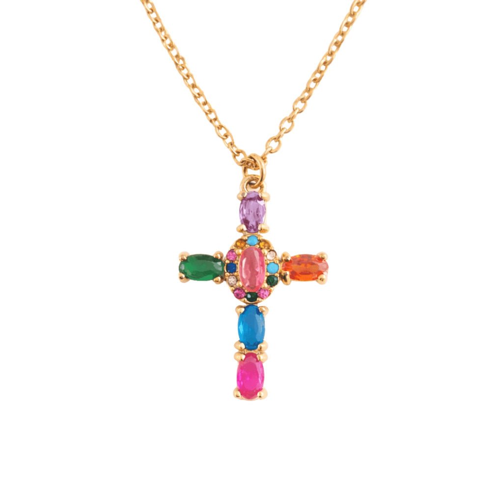 Collier Croix Arc-en-Ciel - Bijoux Croix 