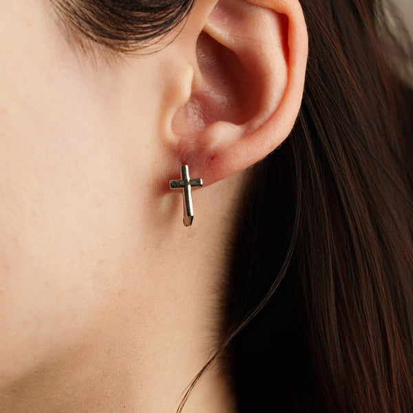 Créoles Croix Anna en Argent 925 - Vue secondaire