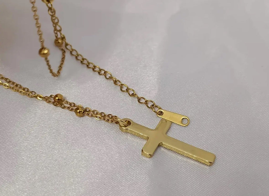 Cruz del Collar cruz y Inicial incrustée 