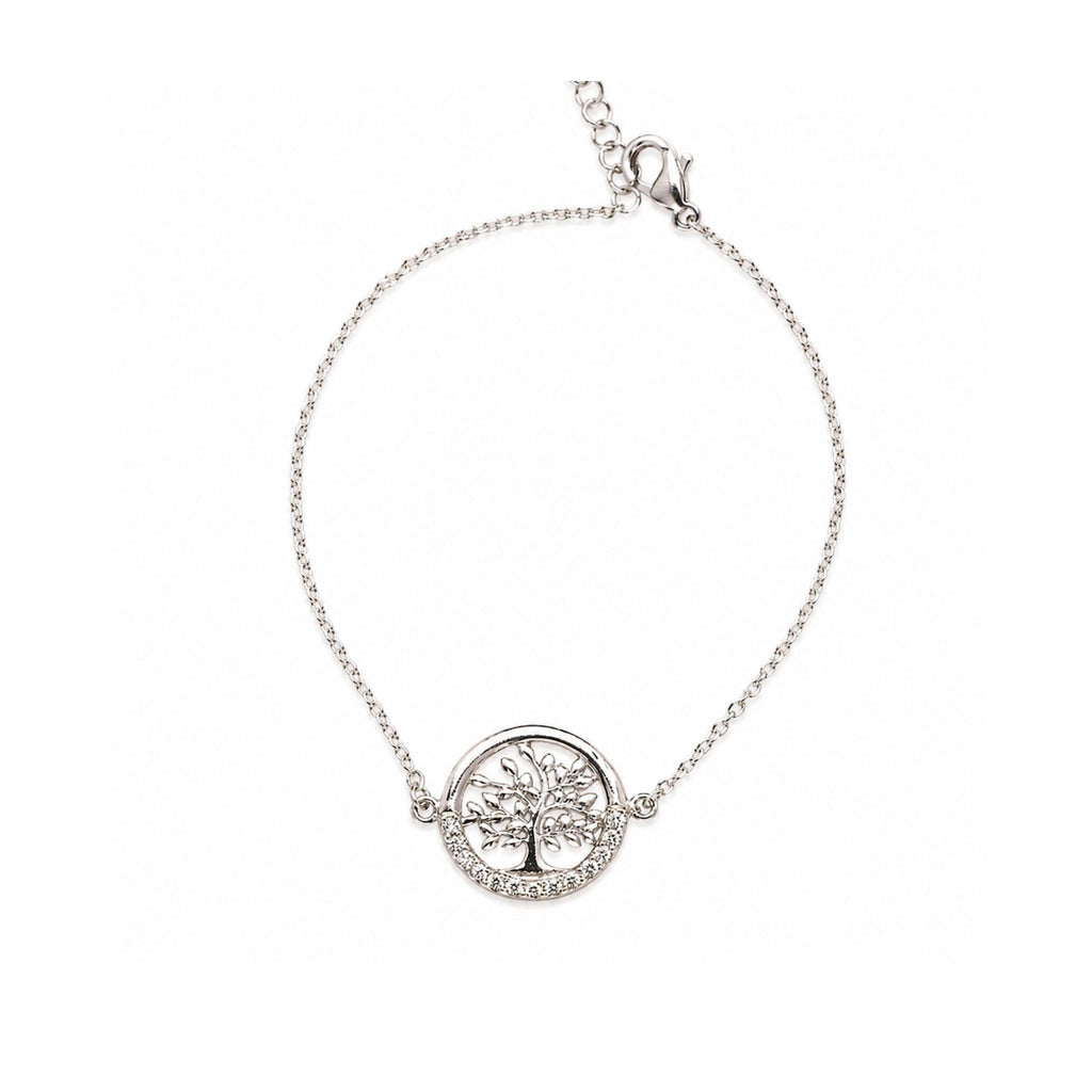Gourmette arbre de vie en argent 925 rhodié
