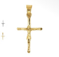 Pendentif Crucifix en acier inoxydable et  plaqué or - Vue principale
