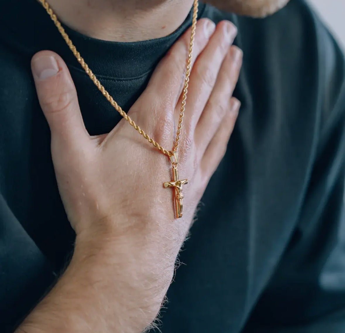 Pendentif Crucifix - acier inoxydable - Bijoux Croix