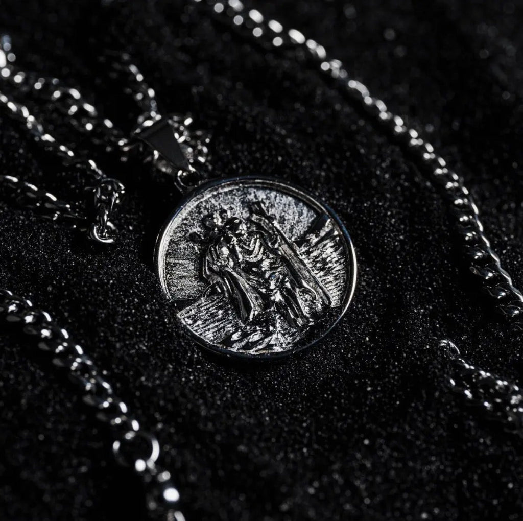 Pendentif Saint Christophe - acier inoxydable - Bijoux Croix