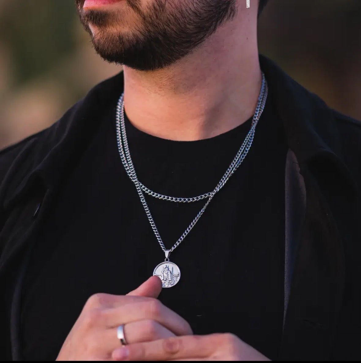 Pendentif Saint Christophe - acier inoxydable - Bijoux Croix