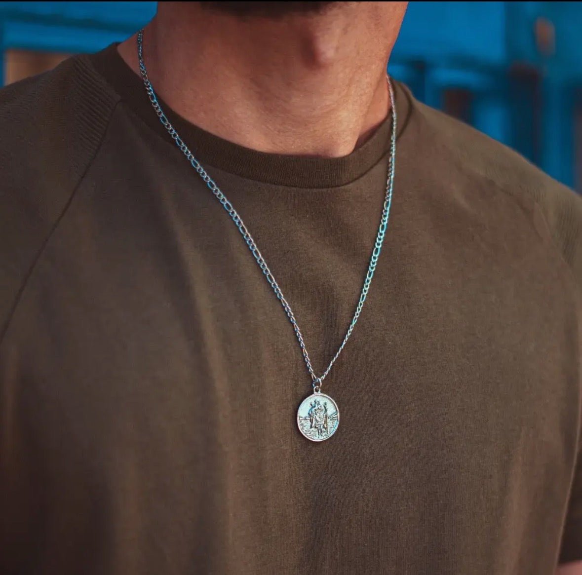 Pendentif Saint Christophe - acier inoxydable - Bijoux Croix