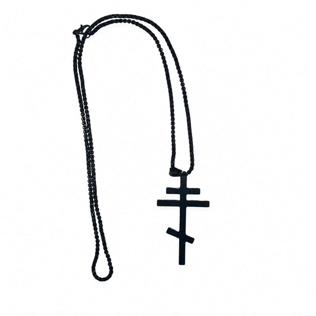 Vue d'ensemble Collier Orthodoxe en acier inoxydable noir