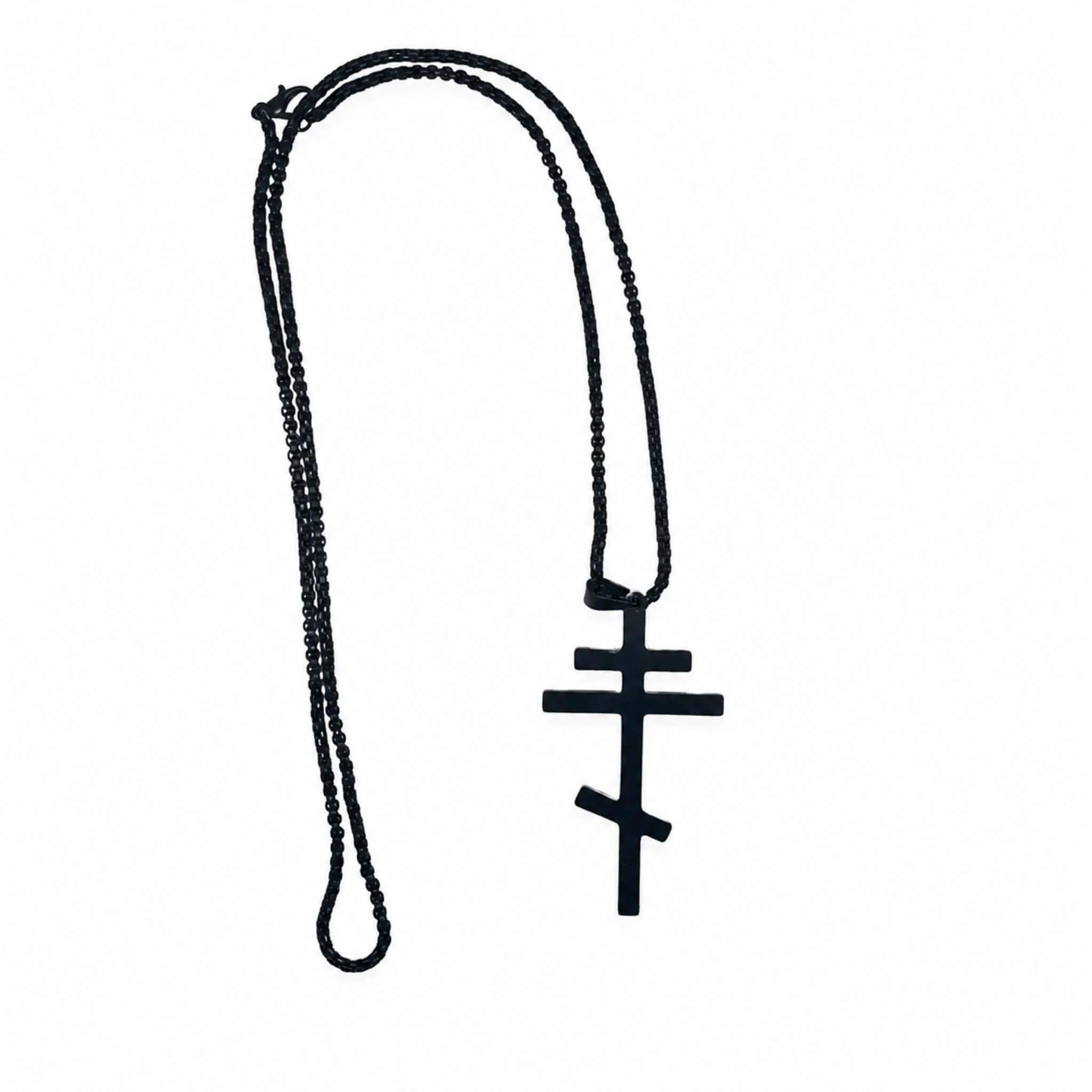 Vue d'ensemble Collier Orthodoxe en acier inoxydable noir