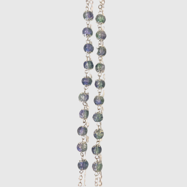 Chapelet en Verre de Cristal Vert & Violet - Vue secondaire
